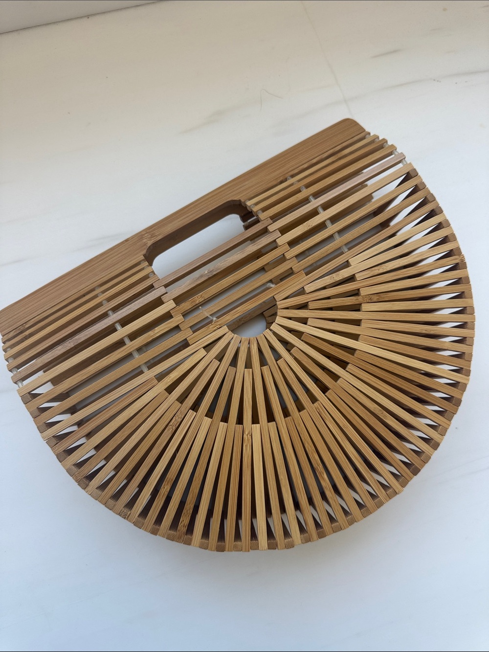 Cult Gaia Natural Bamboo Semi-Circle Handbag - Women Bags